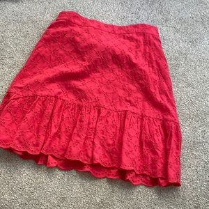 LOFT Eyelet Midi Skirt